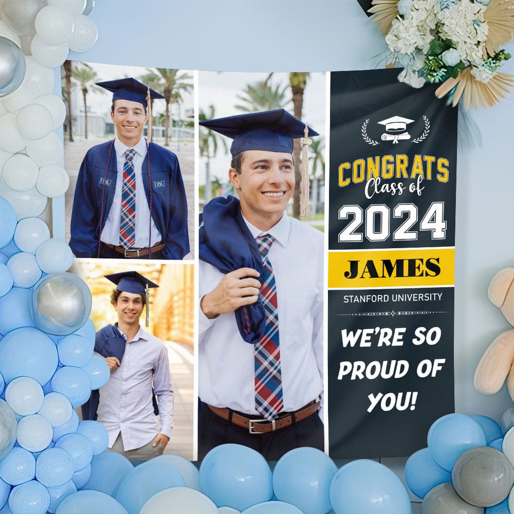 GeckoCustom Custom Photo We Are So Proud Of You Graduation Backdrop N369 890509