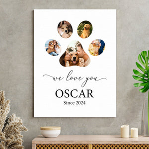 GeckoCustom Custom Photo We Love You Dog Cat Pet Photo Collage Memorial Poster Canvas Picture Frame DM01 891165