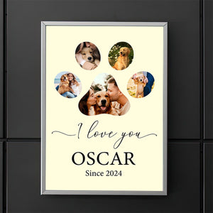GeckoCustom Custom Photo We Love You Dog Cat Pet Photo Collage Memorial Poster Canvas Picture Frame DM01 891165