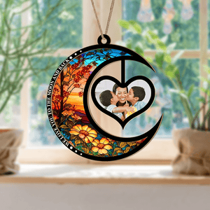 GeckoCustom Custom Photo We Love You To The Moon And Back Christmas Suncatcher TH10 891501