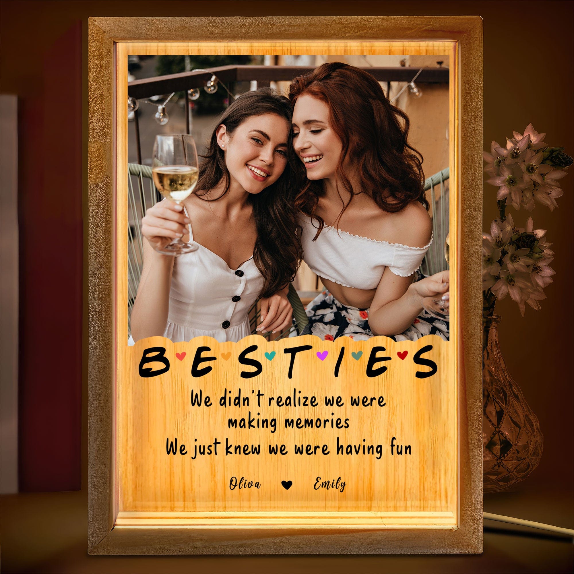 GeckoCustom Custom Photo We Were Having Fun For Bestie Picture Frame Light Box TA29 890038 5.91 x 8.27