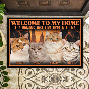 GeckoCustom Custom Photo Welcome To My Home Cat Doormat DA199 890623