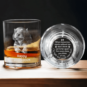 GeckoCustom Custom Photo When Tomorrow Starts Without Me Dog Cat Remembrance Rock Glass DM01 891155 10.5oz