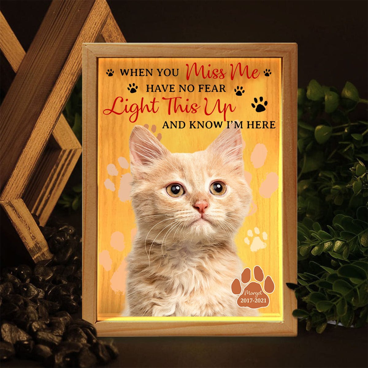 GeckoCustom Custom Photo When You Miss Me For Cat Lovers Light Box TA29 890056 5.91 x 8.27