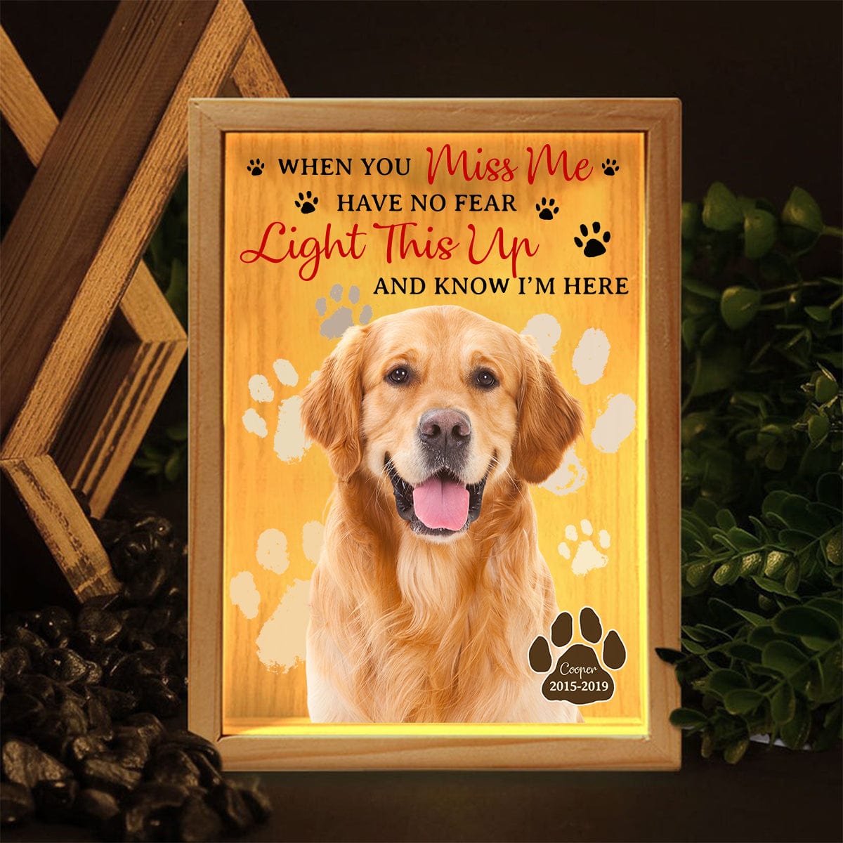 GeckoCustom Custom Photo When You Miss Me For Dog Lovers Light Box TA29 890054 5.91 x 8.27