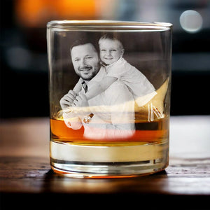 GeckoCustom Custom Photo Wishing You A Smooth Father's Day Rock Glass HA75 890548