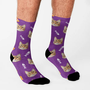 GeckoCustom Custom Photo With Accessories Pattern Pet Sock N304 890233