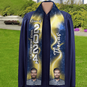 GeckoCustom Custom Photo With Accessory Pattern Graduation Gift Stoles N304 889006 6x72 inch