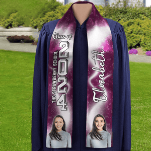 GeckoCustom Custom Photo With Accessory Pattern Graduation Gift Stoles N304 889006 6x72 inch