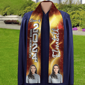 GeckoCustom Custom Photo With Accessory Pattern Graduation Gift Stoles N304 889006 6x72 inch