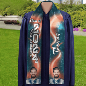 GeckoCustom Custom Photo With Accessory Pattern Graduation Gift Stoles N304 889006 6x72 inch