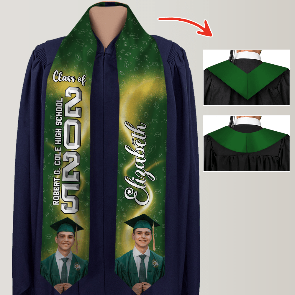 GeckoCustom Custom Photo With Accessory Pattern Graduation Gift Stoles N304 LM32 889006