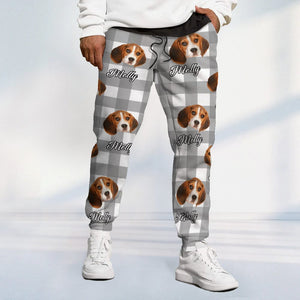 GeckoCustom Custom Photo With Christmas Background For Dog Lovers Sweatpants TA29 889512