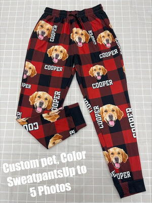 GeckoCustom Custom Photo With Christmas Background For Dog Lovers Sweatpants TA29 889512