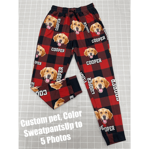 GeckoCustom Custom Photo With Christmas Background For Dog Lovers Sweatpants TA29 889512