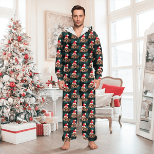 GeckoCustom Custom Photo With Christmas Pattern Onesie Pajamas For Dog Lovers HO82 893220