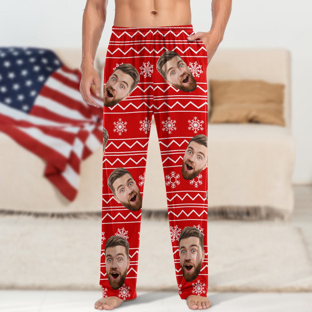 GeckoCustom Custom Photo With Christmas Pattern Pants Christmas Gift TA29 HA75 888742