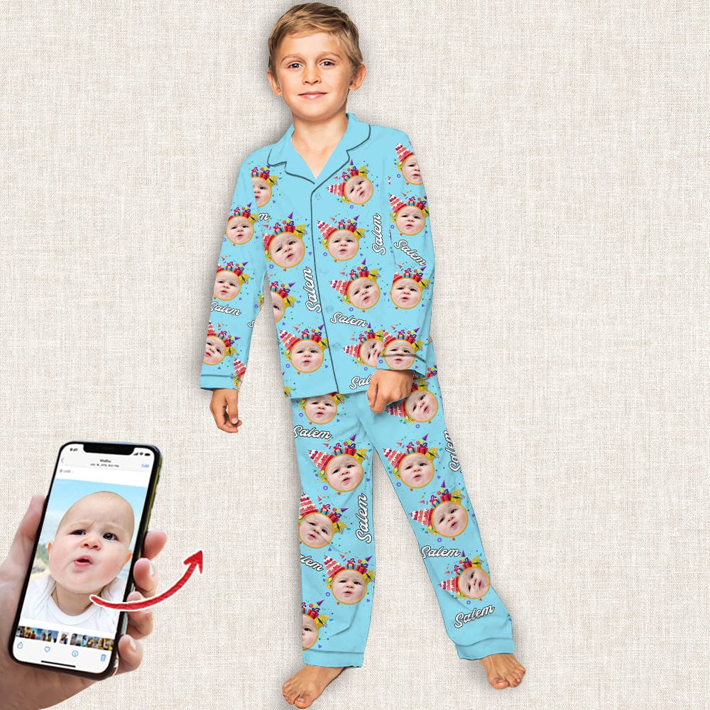 GeckoCustom Custom Photo With Colorful Background Birthday Gift Pajamas HO82 891346