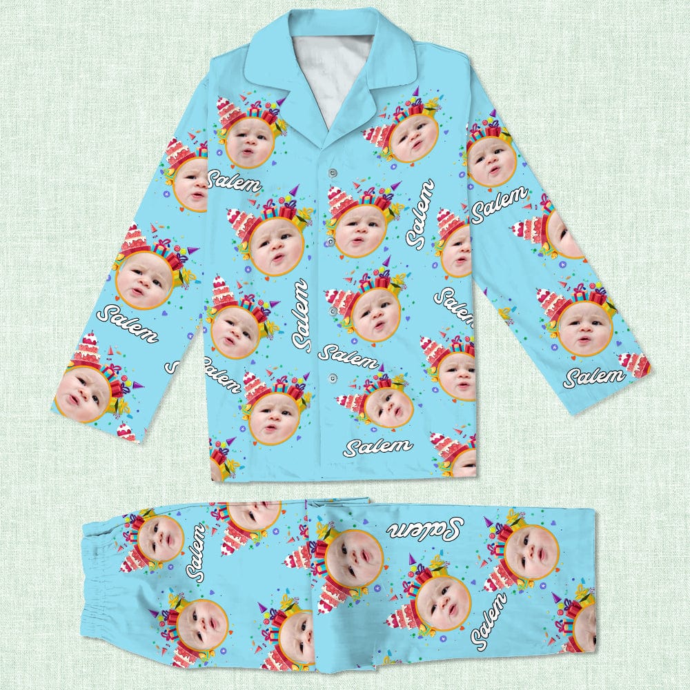 GeckoCustom Custom Photo With Colorful Background Birthday Gift Pajamas HO82 891346