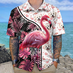 GeckoCustom Custom Photo With Flamingo Icon Dog Hawaii Shirt K228 890531