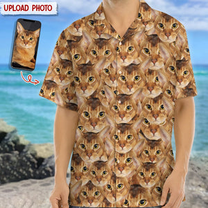 GeckoCustom Custom Photo With Full Cat Face Hawaii Shirt N304 889325