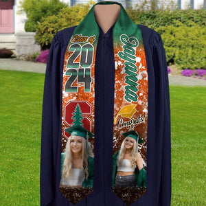 GeckoCustom Custom Photo With Grunge Graduation Stoles N369 890697 6x72 inch