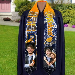 GeckoCustom Custom Photo With Grunge Graduation Stoles N369 890697 6x72 inch