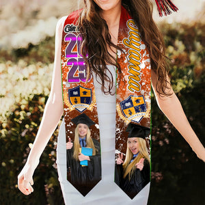 GeckoCustom Custom Photo With Grunge Graduation Stoles N369 890697 6x72 inch