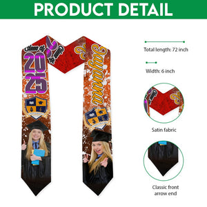 GeckoCustom Custom Photo With Grunge Graduation Stoles N369 890697 6x72 inch