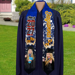 GeckoCustom Custom Photo With Grunge Graduation Stoles N369 890697 6x72 inch