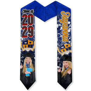 GeckoCustom Custom Photo With Grunge Graduation Stoles N369 890697 6x72 inch