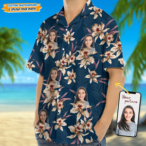 GeckoCustom Custom Photo With Lily Flowers Hawaii Shirt N304 889301