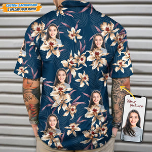 GeckoCustom Custom Photo With Lily Flowers Hawaii Shirt N304 889301