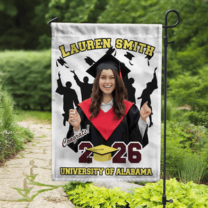 GeckoCustom Custom Photo with Name Graduation Garden Flag - Unique Gift Idea for Grads LM32 893053