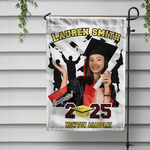 GeckoCustom Custom Photo with Name Graduation Garden Flag - Unique Gift Idea for Grads LM32 893053