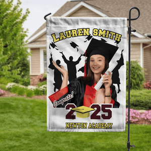 GeckoCustom Custom Photo with Name Graduation Garden Flag - Unique Gift Idea for Grads LM32 893053