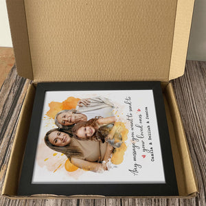 GeckoCustom Custom Photo With Pastel Watercolor Background Family Picture Frame T386 890362 8"x10"