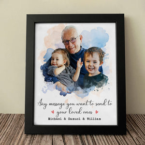 GeckoCustom Custom Photo With Pastel Watercolor Background Family Picture Frame T386 890362 8"x10"