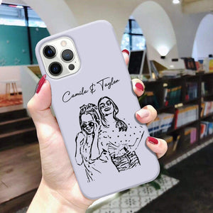 GeckoCustom Custom Photo With Pencil Drawing Effect Vintage Style Bestie, Best Friend Phone Case HO82 893440 Iphone / 7