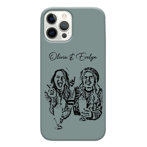 GeckoCustom Custom Photo With Pencil Drawing Effect Vintage Style Bestie, Best Friend Phone Case HO82 893440