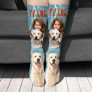 GeckoCustom Custom Photo With Vintage Style Family Socks N369 889958