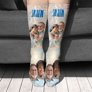 GeckoCustom Custom Photo With Vintage Style Family Socks N369 889958