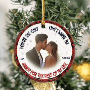 GeckoCustom Custom Photo You Are By Far My Favorite Husband Couple Ceramic Ornament For Christmas DM01 891379