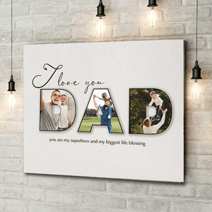 GeckoCustom Custom Photo You Are My Super Hero Dad Poster Canvas Picture Frame DM01 890953