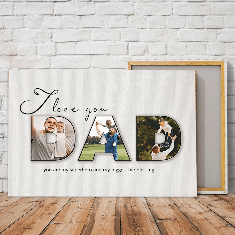 GeckoCustom Custom Photo You Are My Super Hero Dad Poster Canvas Picture Frame DM01 890953
