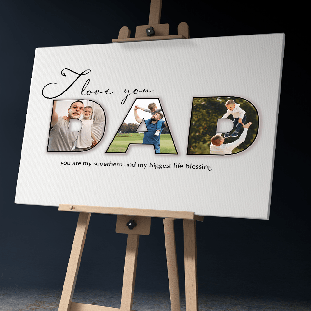 GeckoCustom Custom Photo You Are My Super Hero Dad Poster Canvas Picture Frame DM01 890953