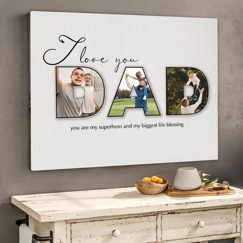 GeckoCustom Custom Photo You Are My Super Hero Dad Poster Canvas Picture Frame DM01 890953