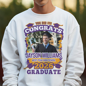 GeckoCustom Custom Photo You Did It Congrats Graduation Shirt TA29 890273