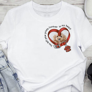 GeckoCustom Custom Photo You Left Paw Prints Forever In My Heart Dog Shirt HA75 890716