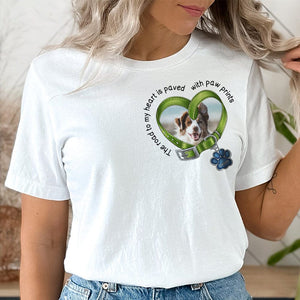 GeckoCustom Custom Photo You Left Paw Prints Forever In My Heart Dog Shirt HA75 890716